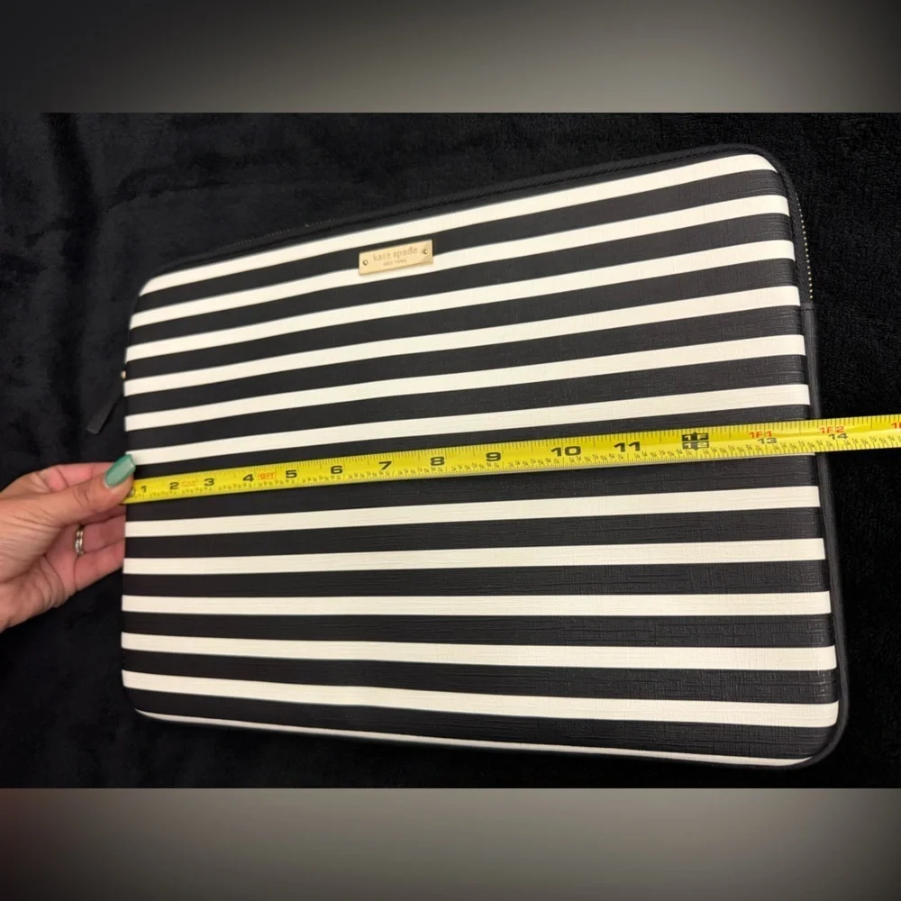 Kate Spade Black and White Striped Tablet Sleeve